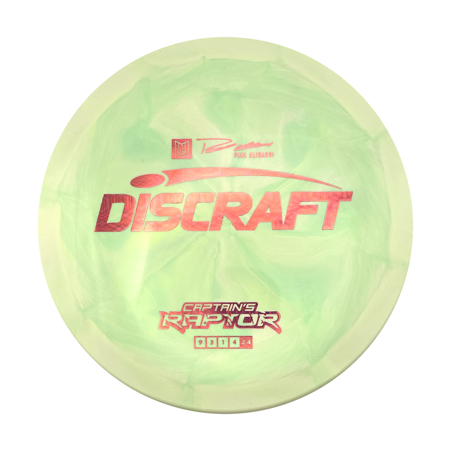 Discraft Captain's Raptor - Paul Ulibarri Signature ESP Swirl - Light Green