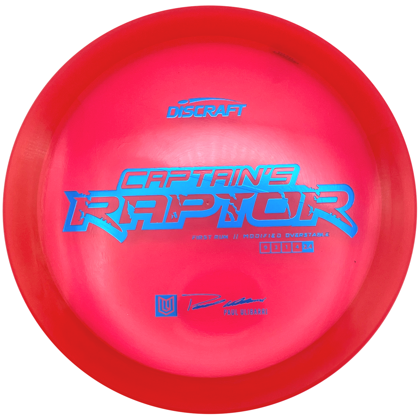 Discraft Captain's Raptor - First Run - Z line - Red