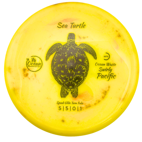 Ocean Discs Sea Turtle - OW Swirly Pacific - Swirly Yellow