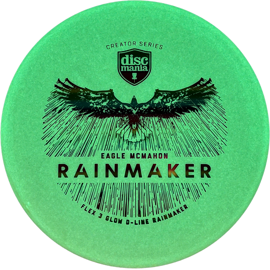 Discmania Rainmaker - Eagle McMahon Creator Series - Glow D Line - Flex 3 - Silver Stamp