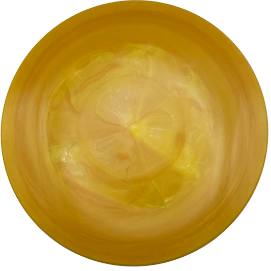 RPM Huia -Silver Foil Bottom Stamp - Platinum - Swirly Yellow